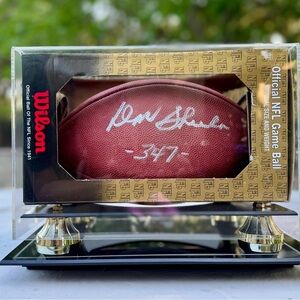 Wilson Don Shula Dolphins Autographed NFL Football in Display Case